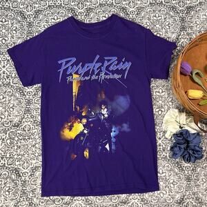 Prince Purple Rain Short Sleeve Crew Neck Tee Size Small